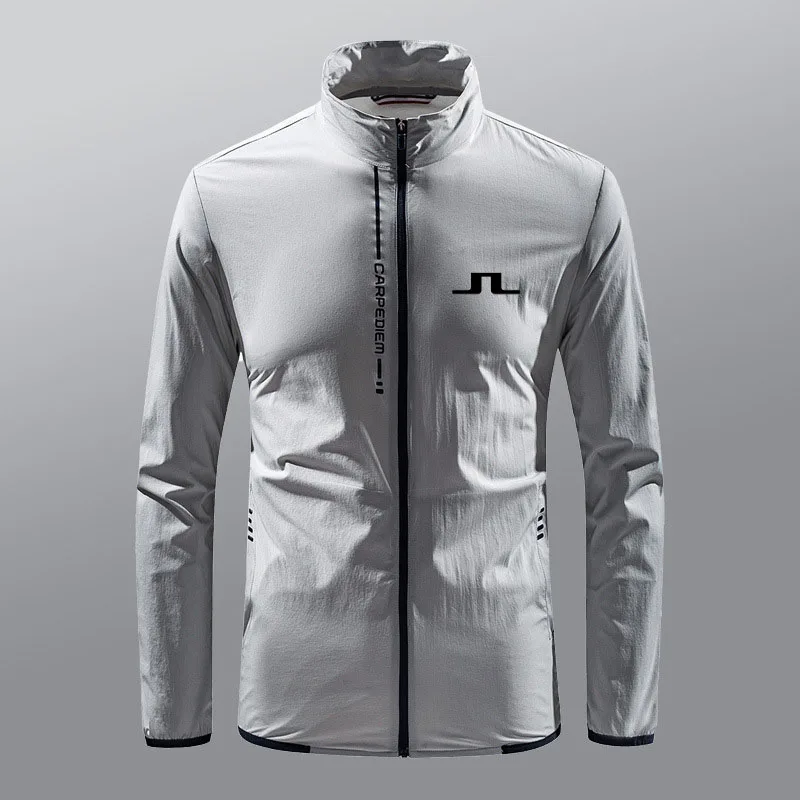 Golf Wear for Men's Outdoor Sports Windproof Lightweight Breathable Zippered J.LINDEBERG Golf Jacket Loose Style Spring Summer