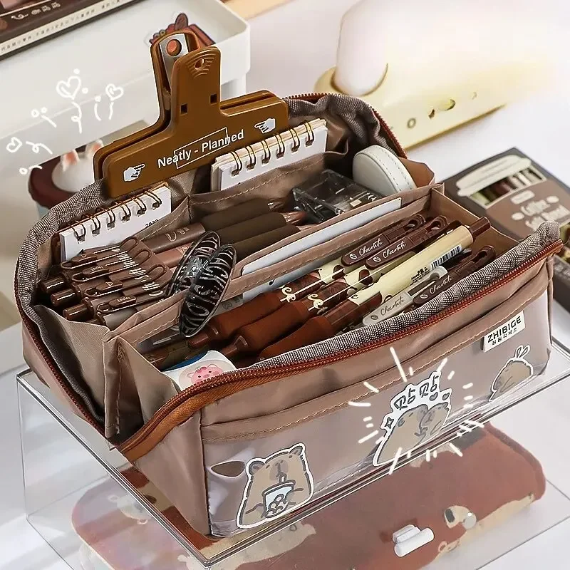 10-уровневая прозрачная сумка для ручек высокой емкости с красивым внешним видом