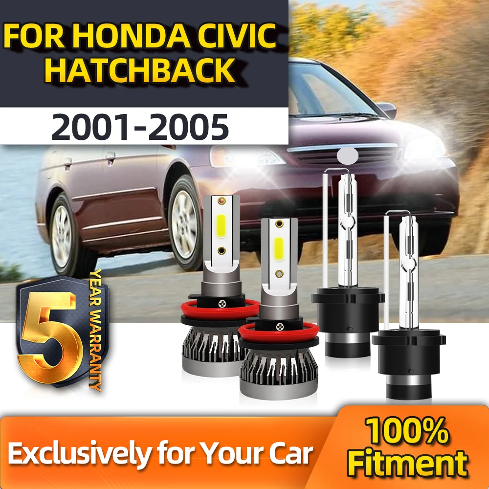 

TEENRAM 4PCS 12V 35W 6000K Car Headlights HID Bulb+Brightness Fog Lamp H11 For Honda Civic Hatchback 2001 2002 2003 2004 2005