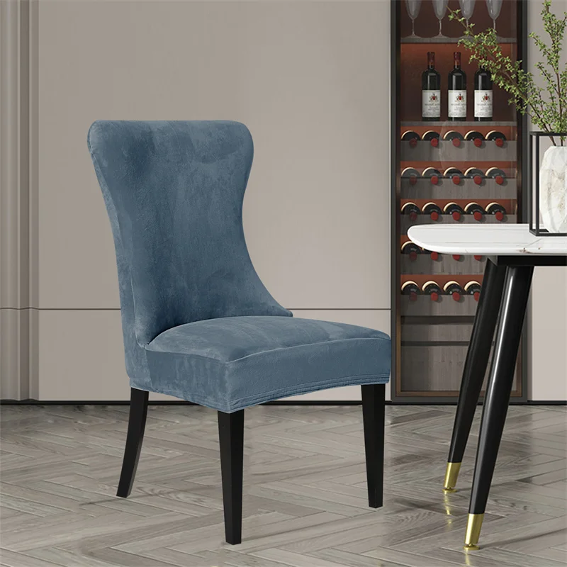 1/2/4/6Pcs Thick Chair Cover Washable Elastic Winter Warm Velvet Protector Case Kitchen Restaurant Housse De Chaise Solid - купить по