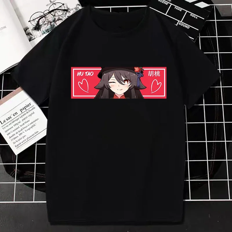 Футболка Game Genshin Impact Kawaii с аниме-принтом женская футболка большого размера для