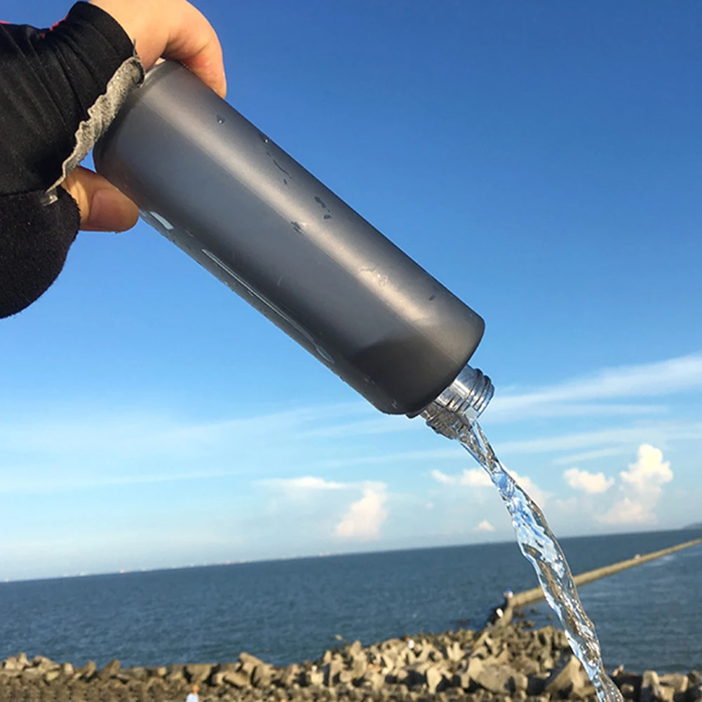 

Leakproof Portable Home Sealed Gift Memo Shape Small Transparent Water Bottle Outdoor Sports Square Flat Camping Hiking