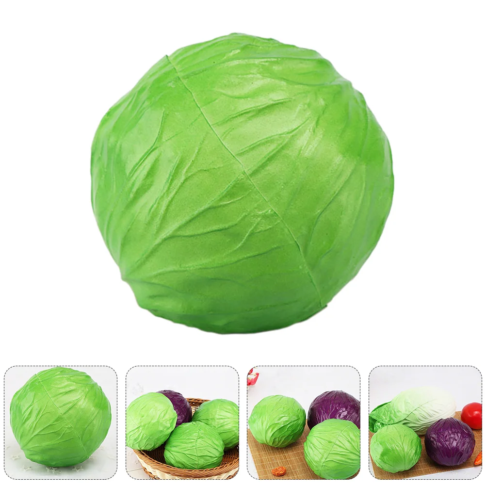 

Cabbage Fruit Artificial Vegetable Faux Ornamental Display Kids Pretend Toddler Playset Lettuce Sculpture Kitchen Props Harvest