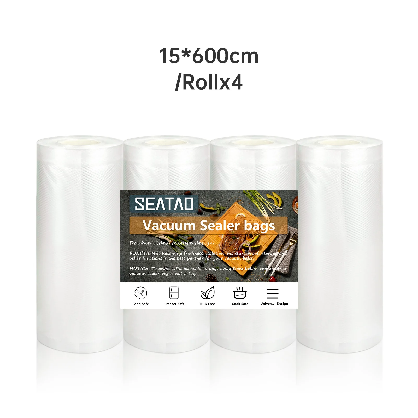 

Вакуумные пакеты SEATAO прозрачные PA PE 12+15+20+25+28см*600см