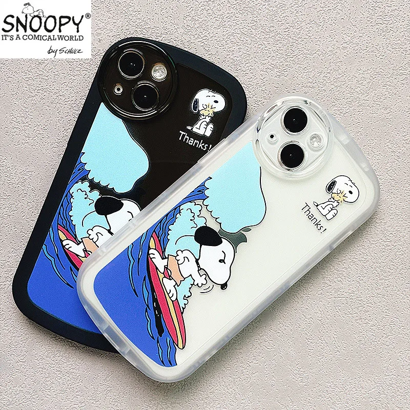 

Surf Couple Models Snoopy iPhone14 Case 13Pro1Kawaii Xr/xsmax Black White Cell Phone Anime Cartoon Protect Shell Boyfriend Gift