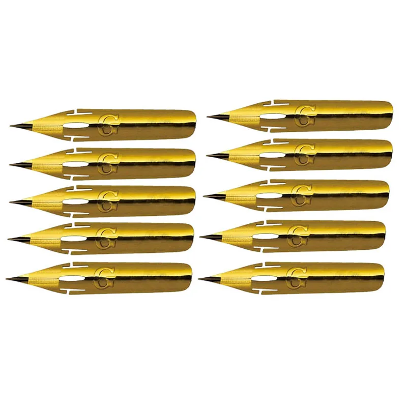 

10 шт., золотой наконечник G, высококачественный брендовый инструмент для каллиграфии, ручка с комиксами, канцелярские принадлежности, офисные школьные принадлежности, подарок для письма