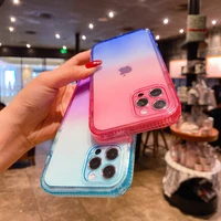 jome bumper shockproof phone case for iphone 12mini 13 11 12 pro max x xr xs max 6 7 8 plus rainbow color transparent soft cover