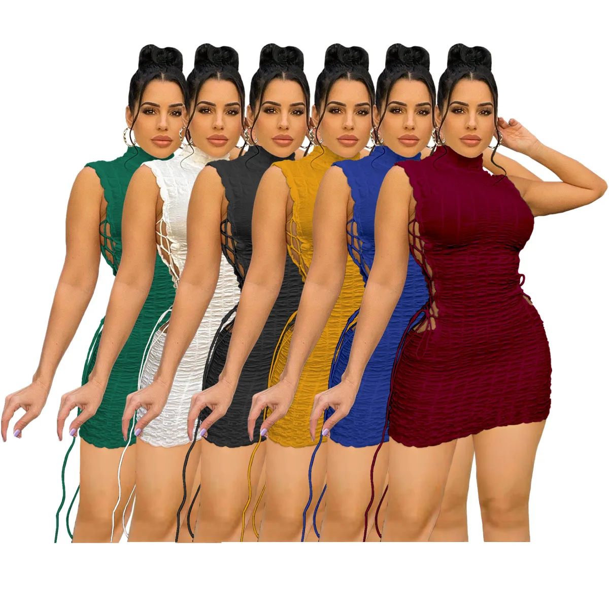 

New Fashion Dress Women Elegant Dresses for Women 2022 Bubble Cloth Sleeveless Summer Clothes for Women Sexy Bodycon Jumpsuit