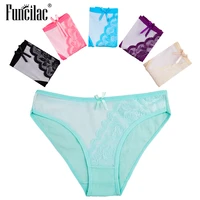 funcilac sexy womens panties lace patchwork underwear ladies cotton briefs shorts lingerie underpants for women 5 pcslot