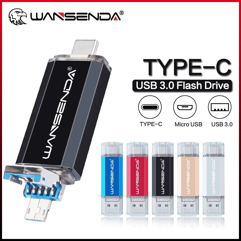 

WANSENDA металлический флеш-накопитель USB TYPE-C, 128 ГБ, 512 ГБ, 256 ГБ, 64 ГБ, 32 ГБ, 16 ГБ