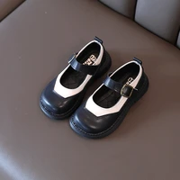 girls assorted shallow kids fashion loafers 2022 summer pu round toe children cute hook loop non slip school shoes korean wind