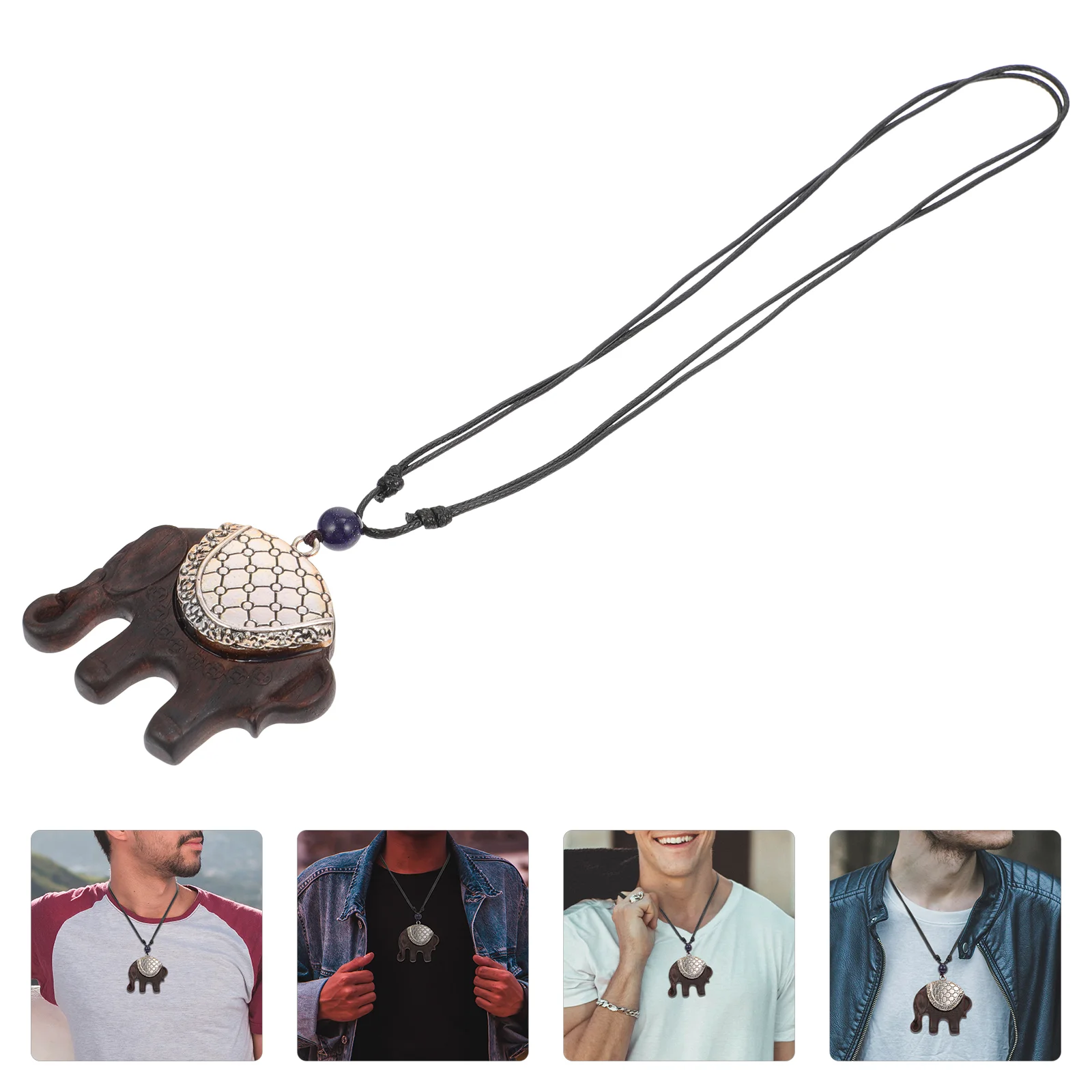 

Ethnic Style Neck Chain Elephant Pendant Necklace Sweater Necklace Neck Decor