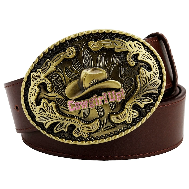 Fashion Women Cowboy Belt Cowgirl American Western Style Cowboy Hat Boots Pattern Cow Girl Rodeo Accessories