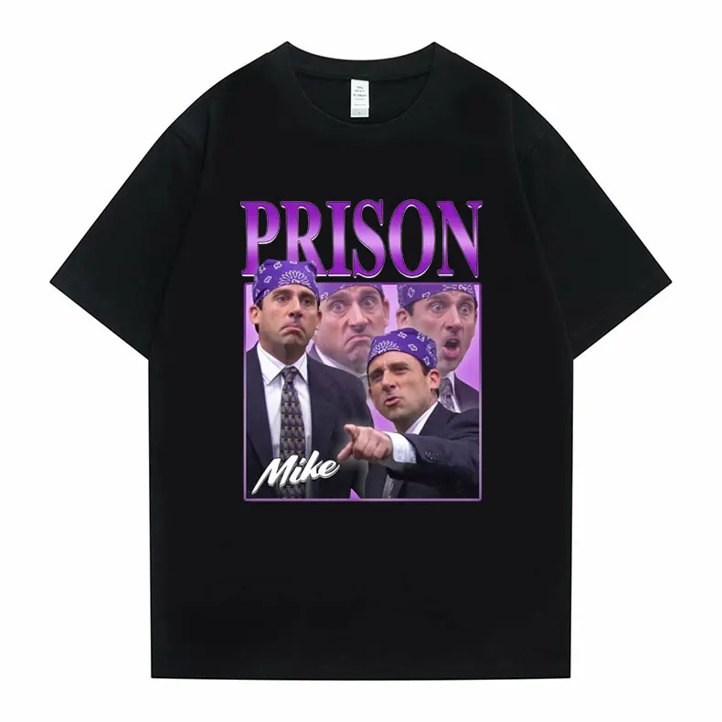 

Tv Series Dwight Schrute Jim Halpert T-shirts Prison Mike Michael Scott Homage The Office Tshirt Men Women Cotton Oversized Tees