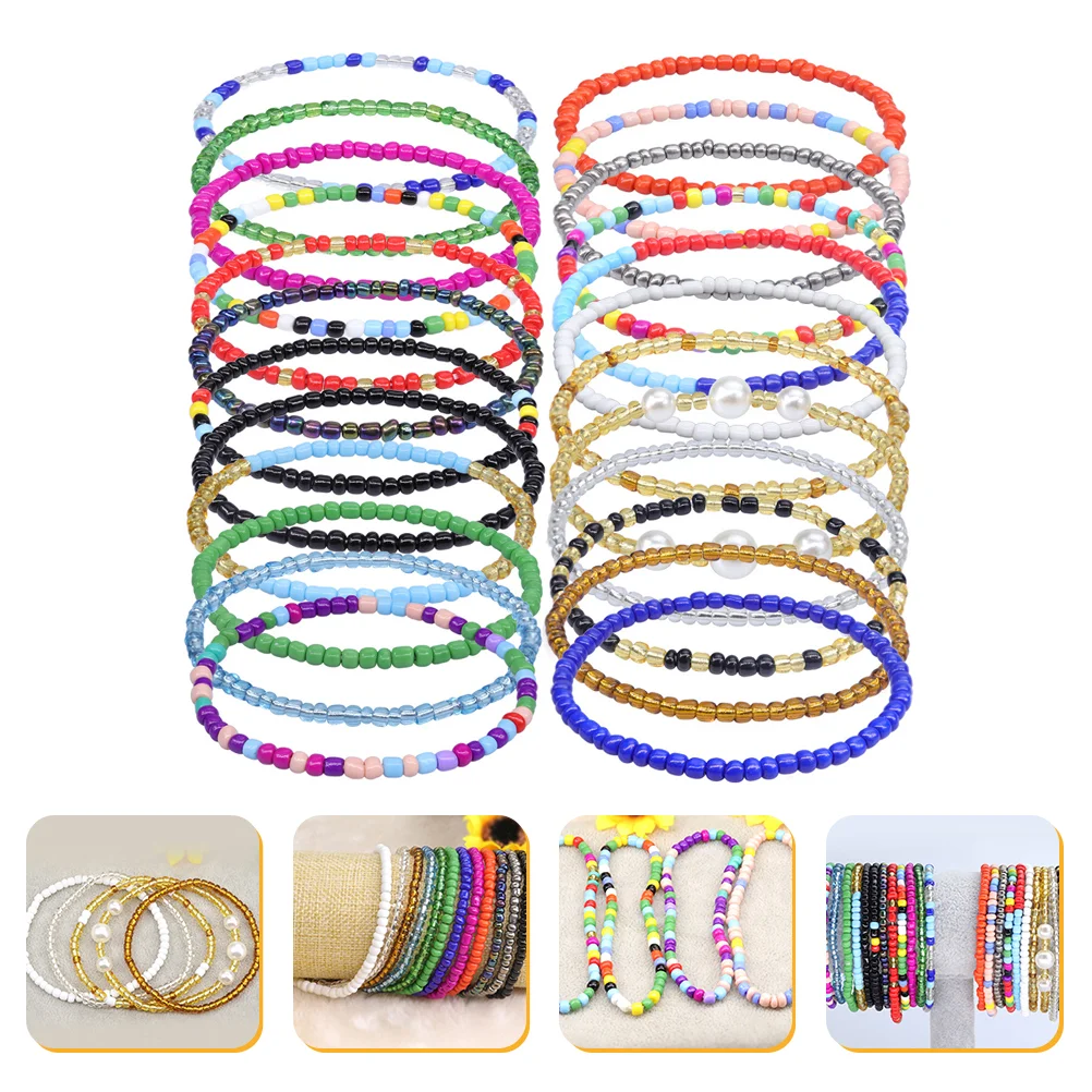 

Bracelet Ankle Chain Anklet Bracelets Beaded Summer Friendship Beach Bohemian Layered Foot Rainbow Elasticancke Jewelry Hawaiian
