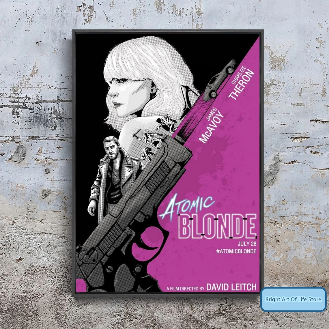 Наклейка на стену с изображением блондинки (2017) без рамки |