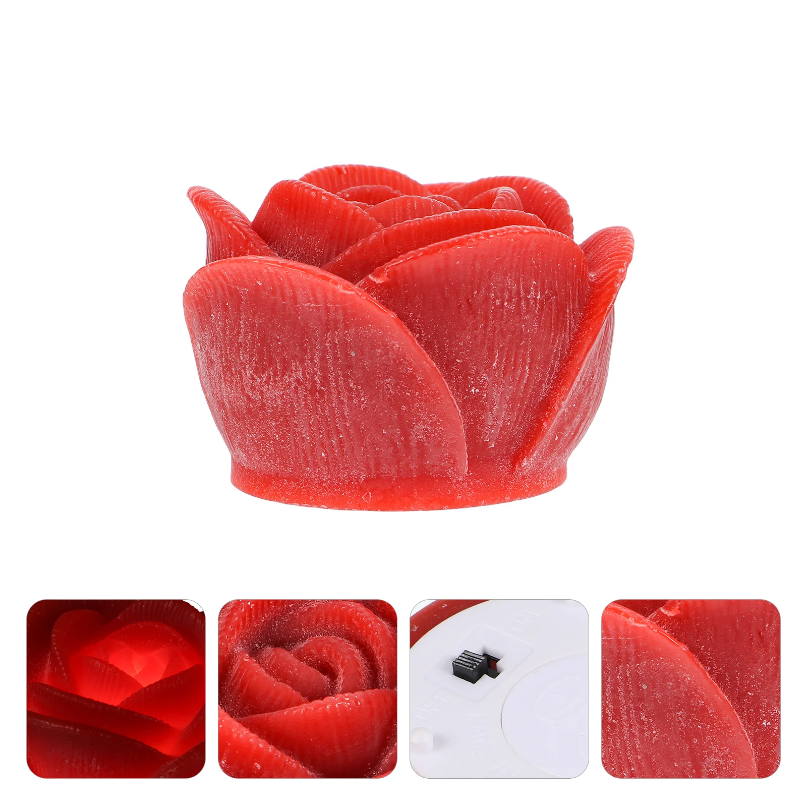 

Light Rose Led Lamp Flower Lights Smokeless Tea Flameless Valentine Day Flame Floating Decorative Shaped S Red Romantic Tealight