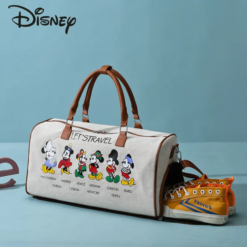 Disney Mickey New Unisex Handbag High Quality Cartoon Wet and Dry Separation Travel Bag Fashion Portable Outdoor Fitness Bag
