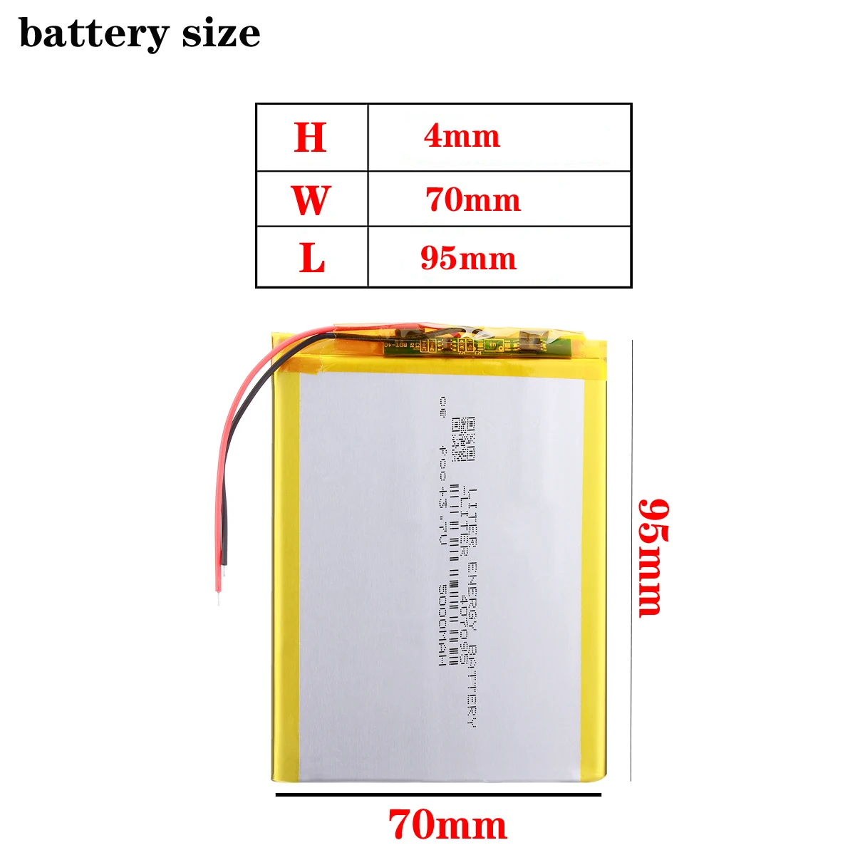 

3.7V 5000mah (polymer lithium ion battery) Li-ion battery for tablet pc 7 inch MP3 MP4 [407095] replace [357095] High capacity