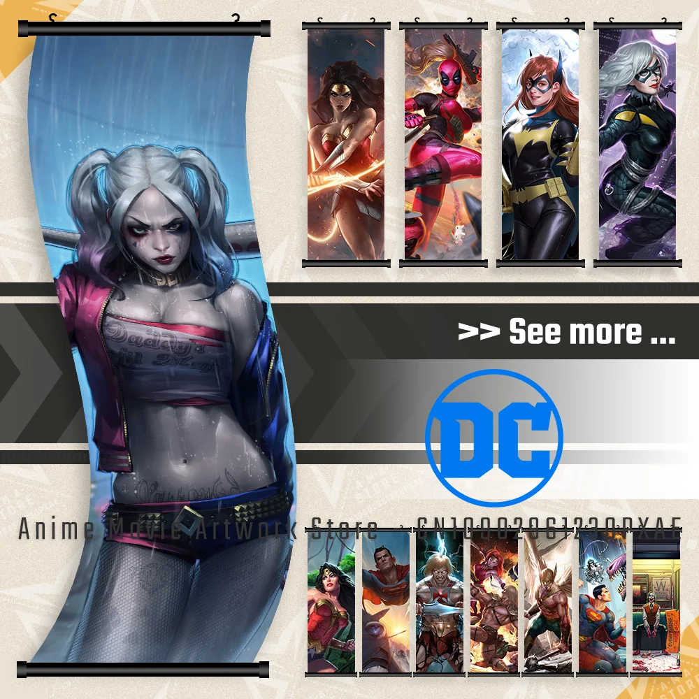 DC Movie Universe Classic Character Harley Quinn Decoration Canvas Print HD Picture Fashion Poster Hang Painting For Living Room