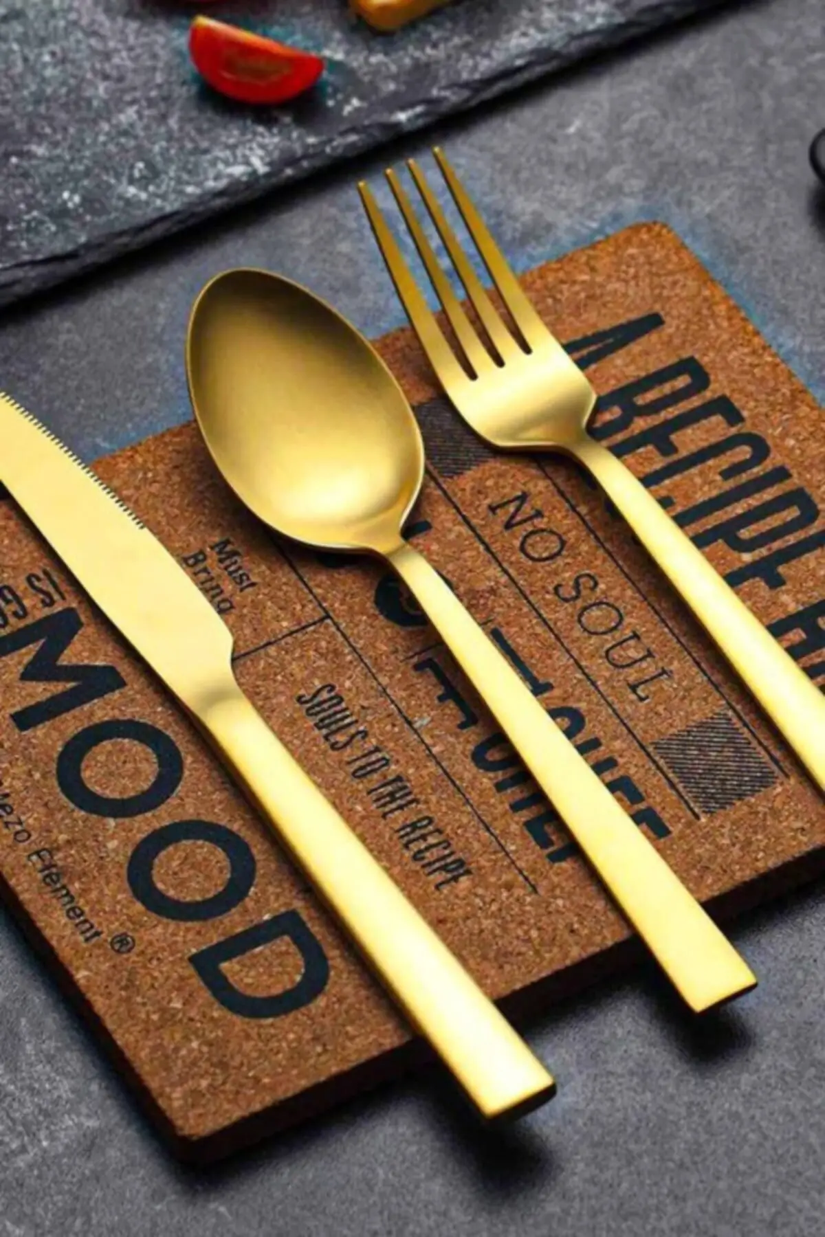 

Fork Spoon Flatware set Gold 36 Piece