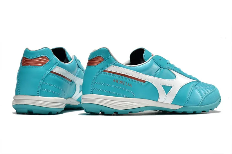 Original Mizuno Creation MORELIA TF M8 Men's Sports Shoes Mizuno Outdoor Sneakers Aqua/White Color Size Eur 40-45