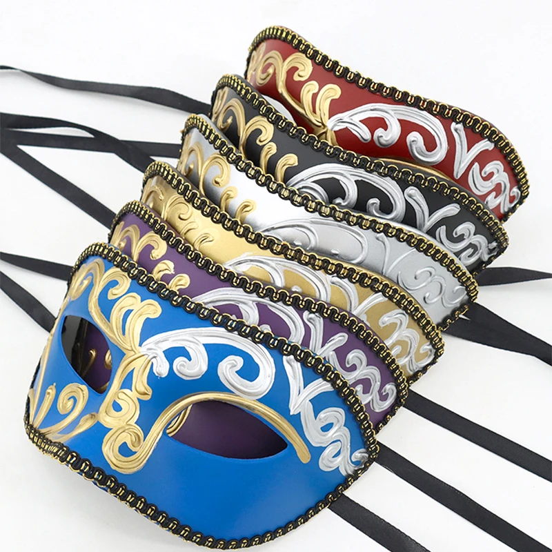 

Косплей-маски для глаз на Хэллоуин, маскарадный танцевальный полулицевой Ретро реквизит из искусственной кожи