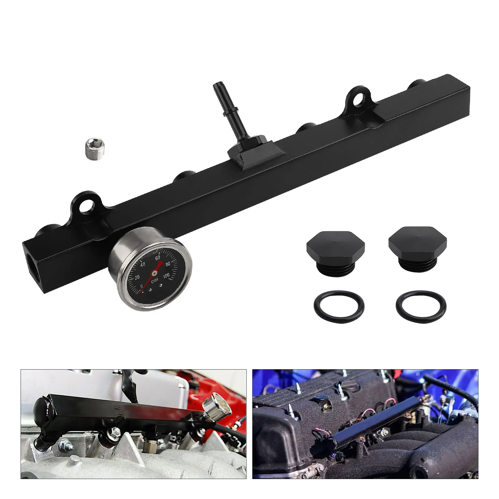 

Aluminium K SERIES Heavy FUEL RAIL kit High Flow Injection fuel rail FOR HONDA K20 K24 RSX CIVIC SI,INTEGRA EP3 with gauge