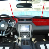 red carbon fiber car dashboard center console cover trim strips decorative stickers for ford mustang 09 13 car inner accessories
