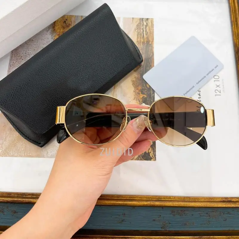 

Classic Small Round Gold Frame Gradient Lens Sunglasses Model Cl4S226 Women Steampunk Oval Shades 2022 Luxury Brand Design