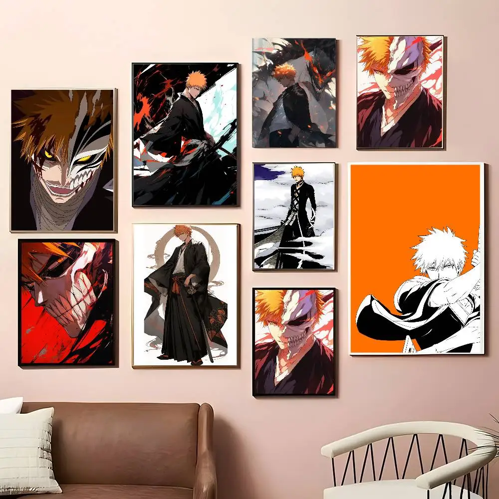 Фото Куросаки Ичиго аниме B-Bleach постер настенное искусство домашний декор декор комнаты цифровая живопись гостиная ресторан кухня искусство №3