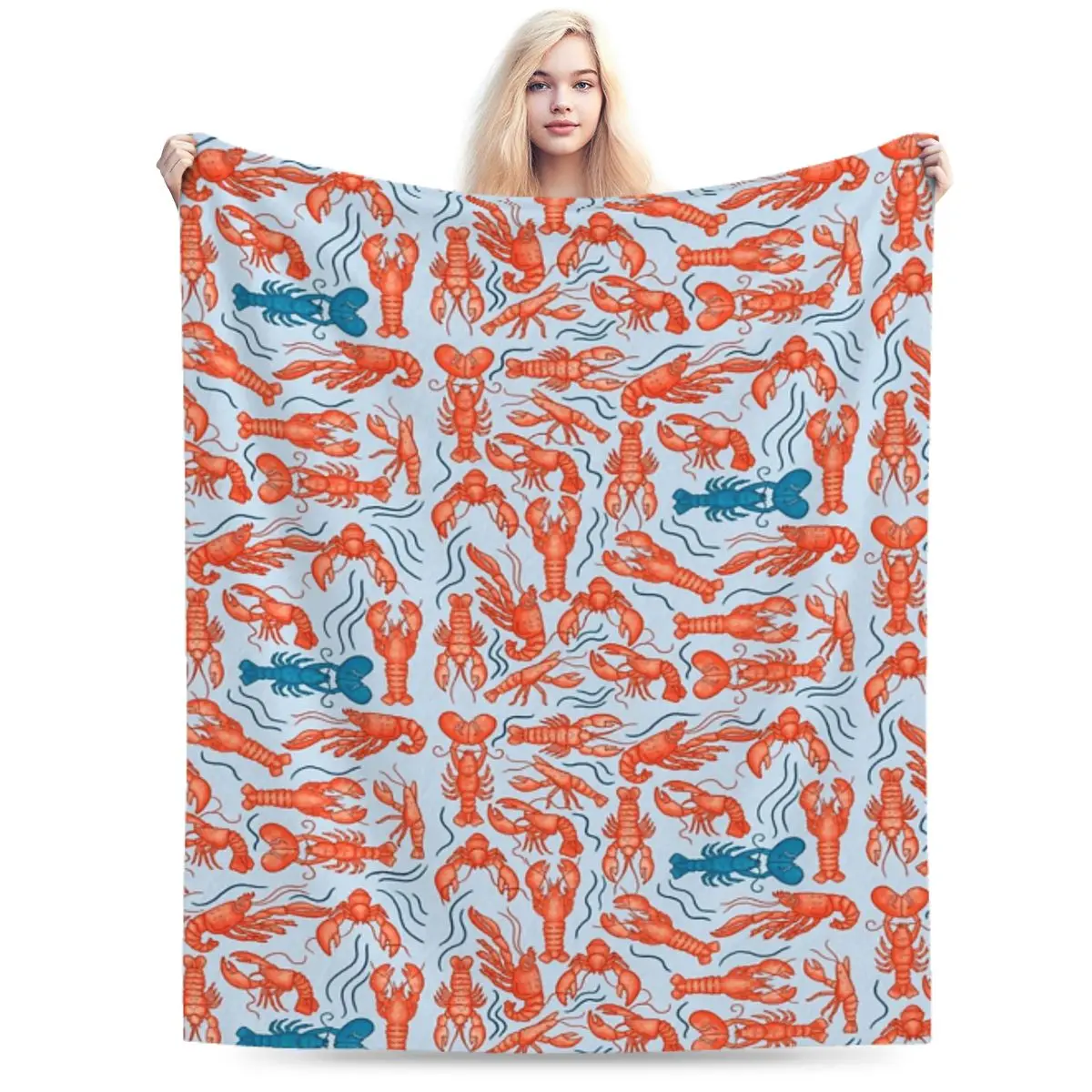 

Rock Lobster-2 Soft Flannel Throw Blanket for Couch Bed Sofa Cover Blanket Warm Blankets Travel Blanket