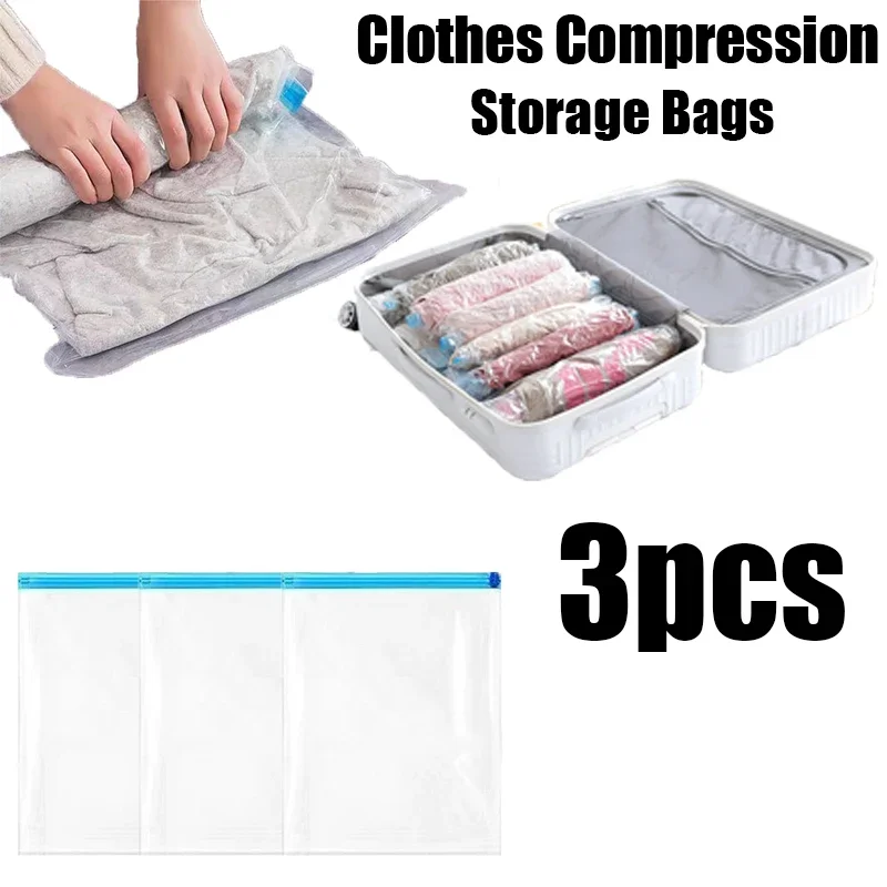 

Clothes Compression Storage Bags Hand Rolling Clothing Vacuum Bag Packing Sacks Travel Space Saver Bags for Luggage Seal Bags