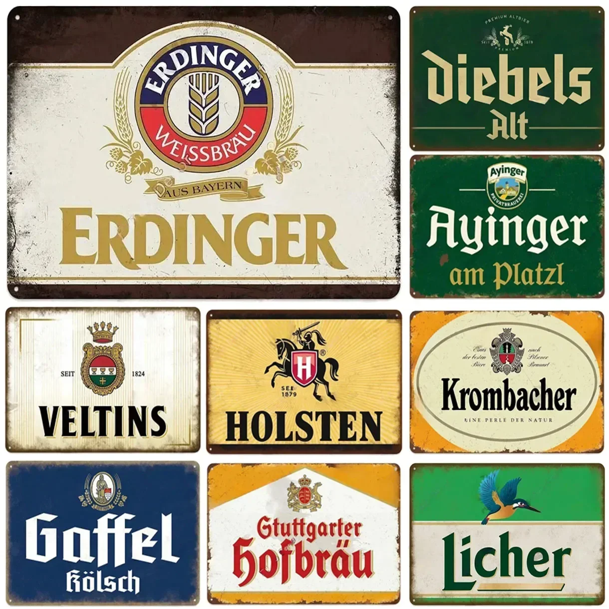 Металлические жестяные вывески Plaque Erdinger Veltins украшение на стену винтажная