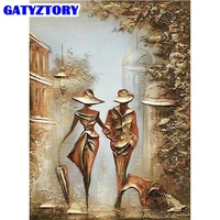 gatyztory oil painting by numbers golden couple 60x75cm frame acrylic paint drawing by numbers on canvas figure home decor