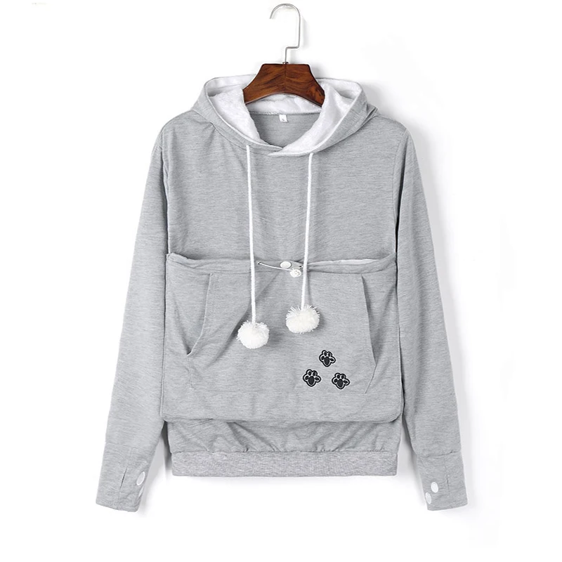 

Spring Autumn Women Dog Cat Lovers Hoodie Sweatshirts With Pet Pouch Hoodie Animal Ear Tops Pullovers Girls Hoodie