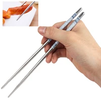 1 pairs stainless steel metal chopsticks non slip stainless steel chop sticks set reusable food stick eco friendly tableware