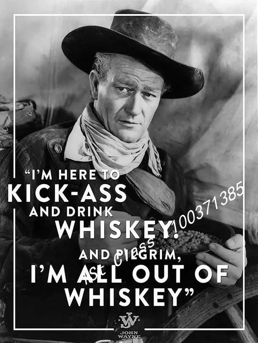 

Tin Sign Wall Decoration Retro Style John Wayne Drink Whiskey and Kick Personalized bar Wall Decoration Plaque Metal tin