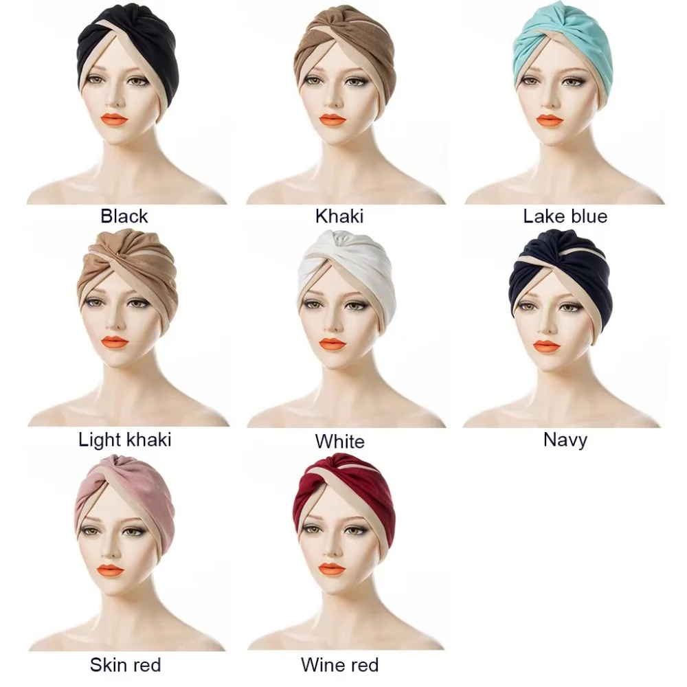 Женская шапка-хиджаб витые индийские шапки двухцветная сшитая шапка с