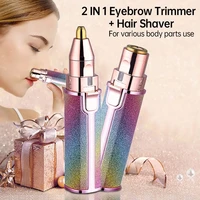 2 in 1 electric eyebrow trimmer makeup painless eye brow epilator for women shaver razors mini portable facial hair remover