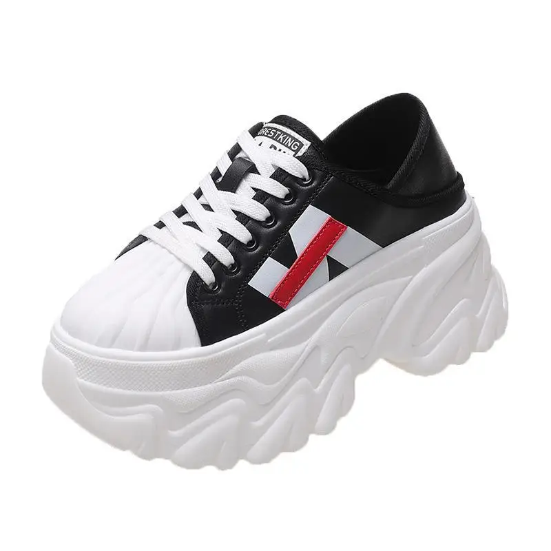 2023 Spring Autumn New Breathable Explosive Style Increase Small Fashion Versatile Casual Shoes Thick-Soled White Shoes Women