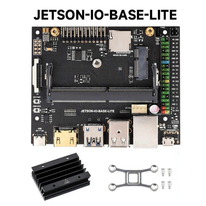 

Макетный комплект для Jetson Nano IO Base Lite AI, плата расширения с радиатором для программирования, комплект деталей
