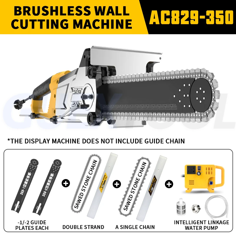 

Высокомощная машина для резки стен без пыли, 5000 Вт, машина для резки армированного бетона, Электрическая цепная пила для красных кирпичных стен Регулируемый резак стен Установка окон и дверей, открытие вентиляционных