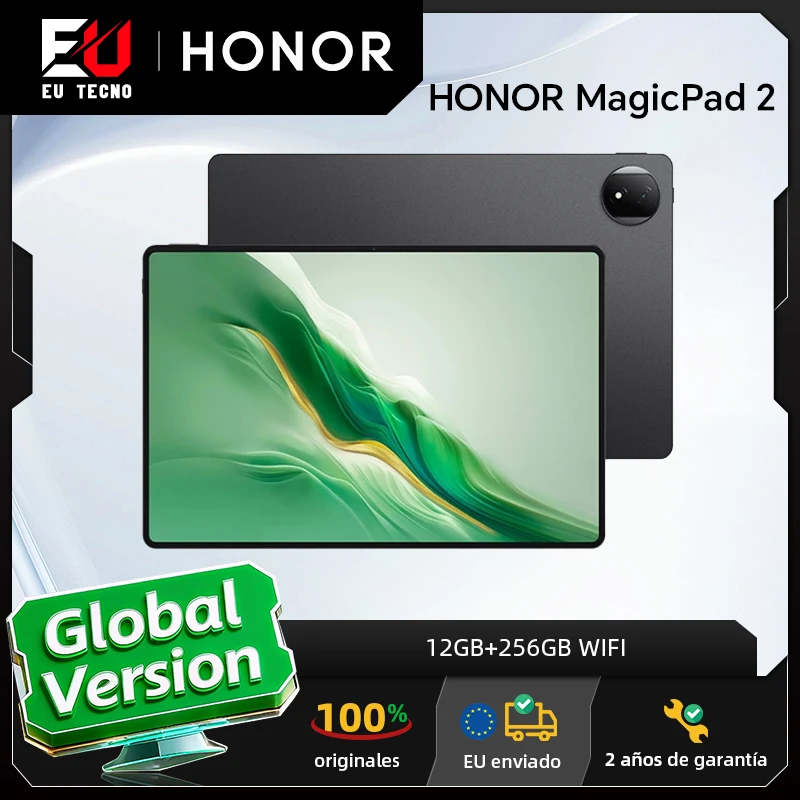 Tablet HONOR MagicPad 2 global, pantalla OLED 12,3", Snapdragon 8 s Gen 3, batería 10050 mAh, cámara 13 MP