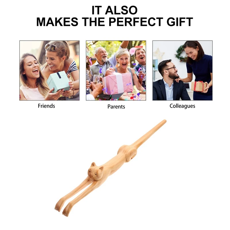 Деревянный массажер для спины в форме кошки деревянная спинка скребок