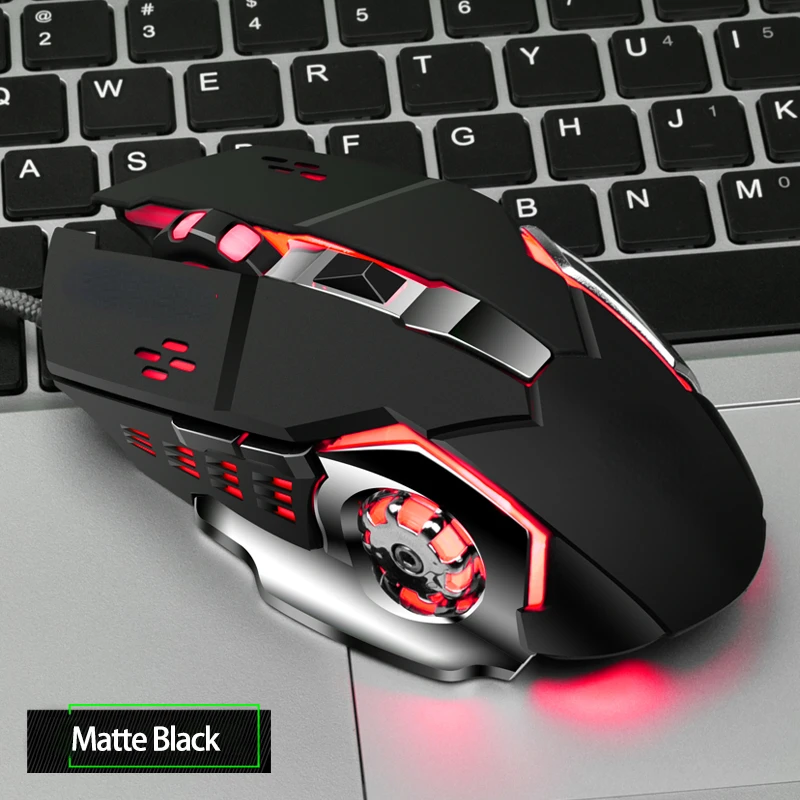 

New Fashion Wired Gaming Mouse 3200DPI Adjustable 6 Buttons LED Backlit Gamer Mice for Desktop PC Computer Laptop Accessories Ma