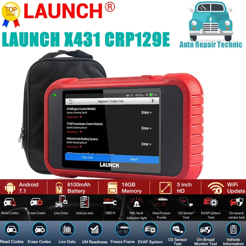 LAUNCH X431 CRP129E pk CRP123E Автомобильные диагностические инструменты OBD2 ENG ABS SRS AT Oil SAS EPB TPMS DPF Сброс Авто OBD сканер бесплатное обновление