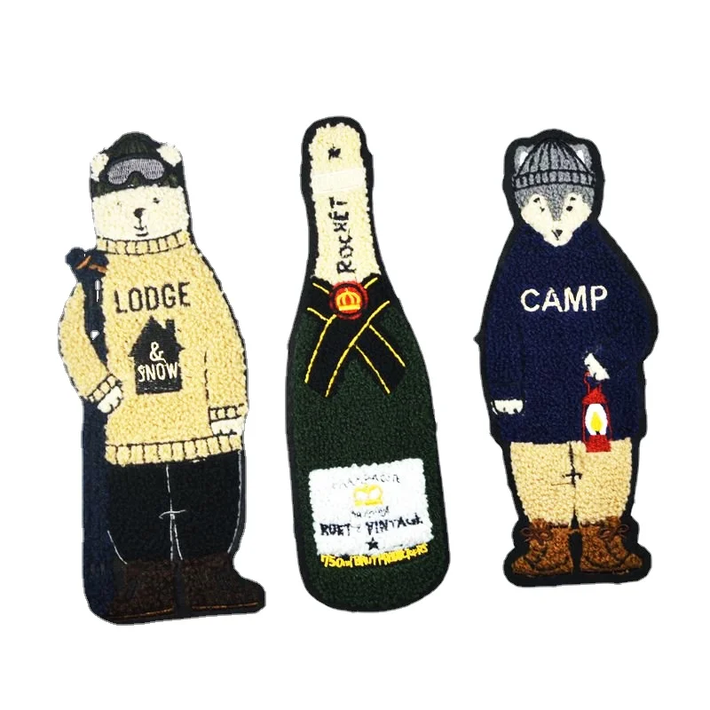 

20pcs/lot Large Anime Towel Embroidery Patch Letter Personality Camp Lodge Snow Rocket Bear Figure Clothing Decoration Applique