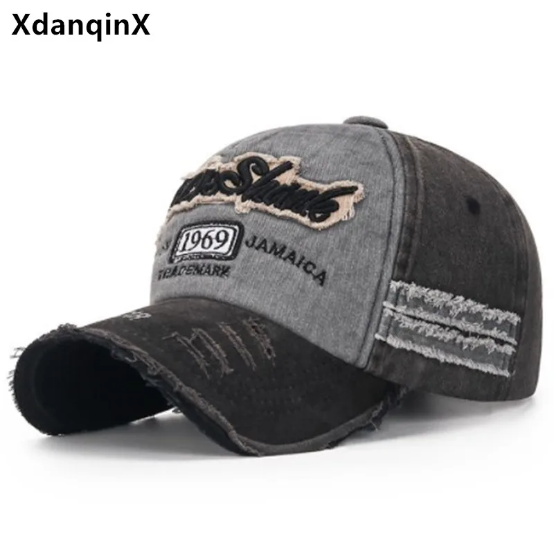 

Snapback Cap Washed Cotton Baseball Caps For Men Women Individuality Old Hole Embroidery Hip Hop Hat Couples Casual Sports Cap