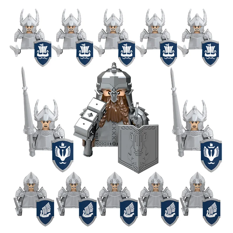 

Детские игрушки, средневековая война, лорд колец, серия с тяжелым лебедем, рыцари легиона, охранник, древние военные фигурки, строительные блоки, детские подарки